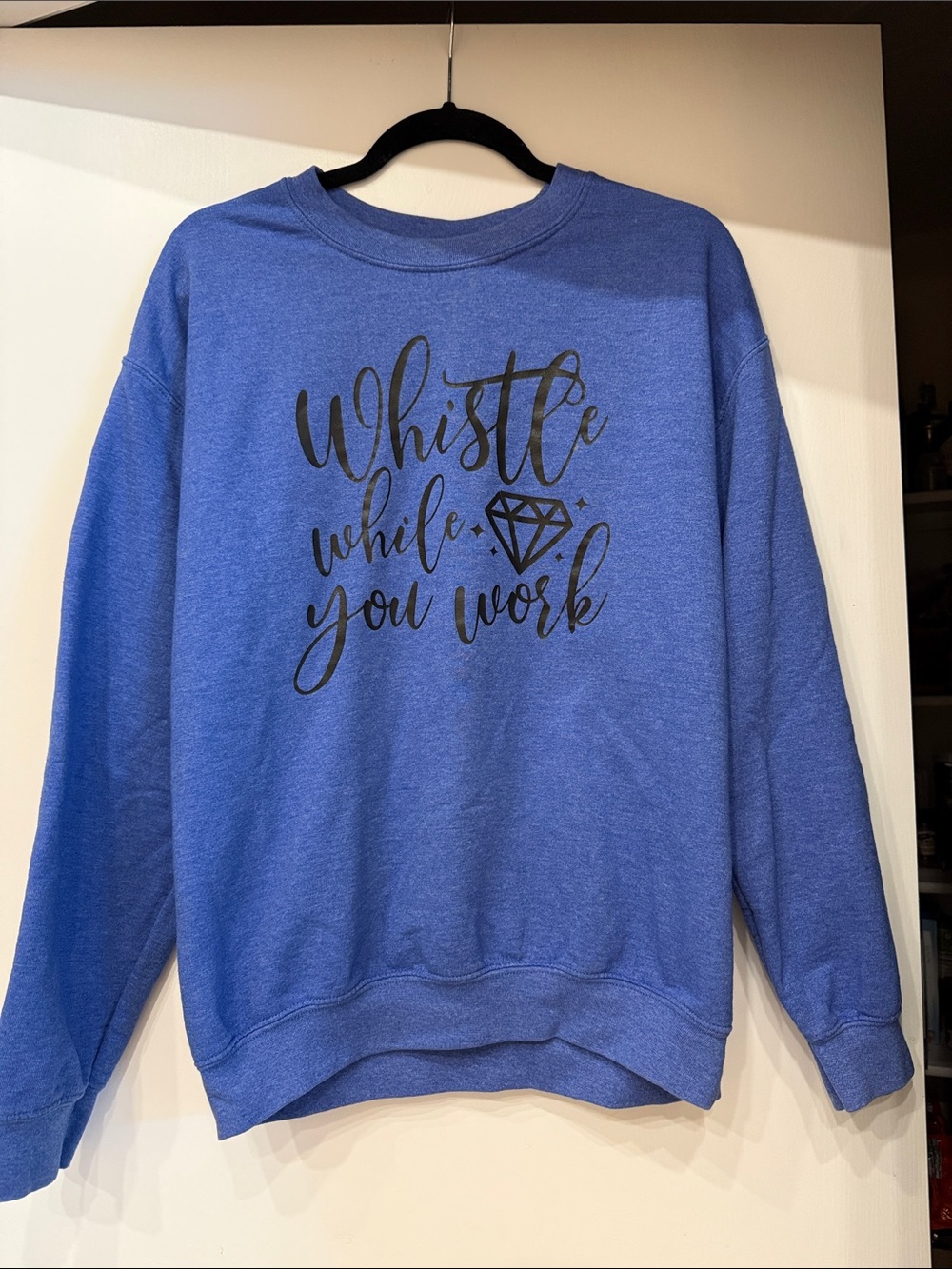 Gildan Royal Blue Crewneck Sweatshirt with Black Script Graphic